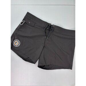 Birdwell Beach‎ Britches women's 16 black lace up board swim shorts
